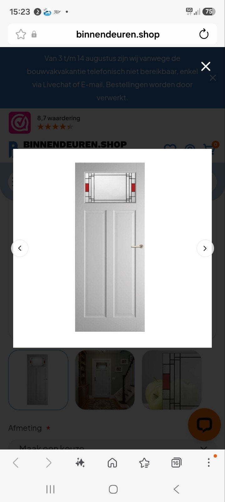 2x Glas-in-lood bovenlicht voor binnendeur (nieuw), Ophalen, Nieuw