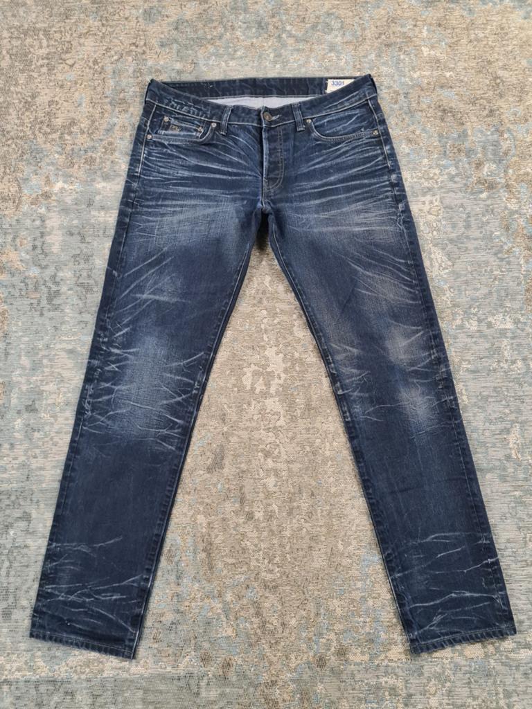 G-Star 3301 Low Tapered W33 L30 Blauw 100% katoen Bronno3330, G-Star Raw, https://www.g-star.com/nl_nl/customer-service, Ophalen of Verzenden