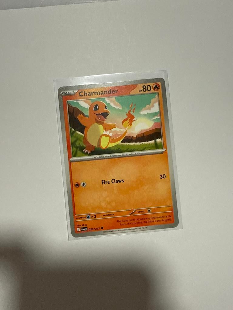 Pokémon kaart Charmander 020/217, Ophalen of Verzenden, Zo goed als nieuw, Losse kaart