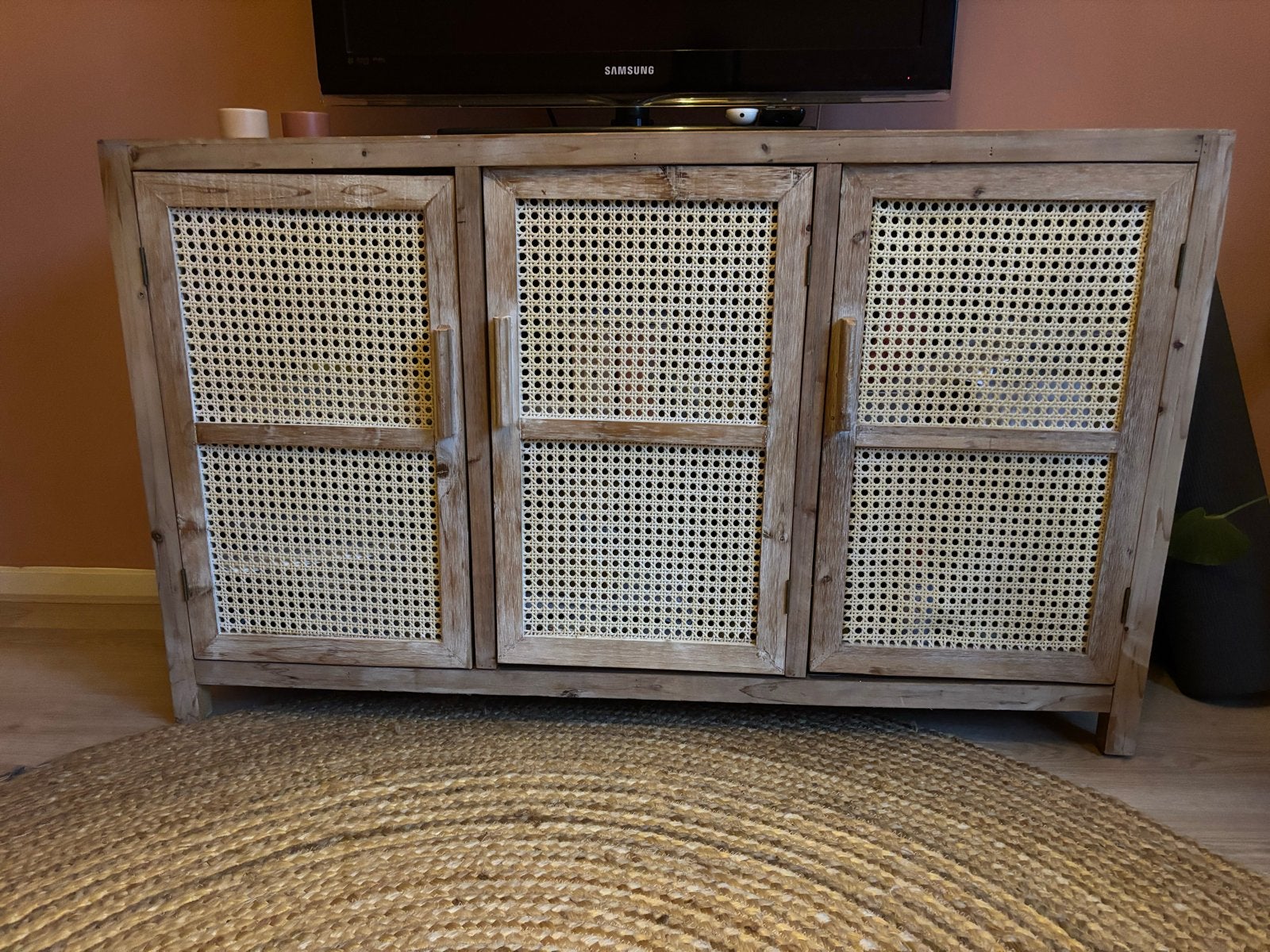 Xenos rotan dressoir, Ophalen, Gebruikt, 100 tot 150 cm, 25 tot 50 cm