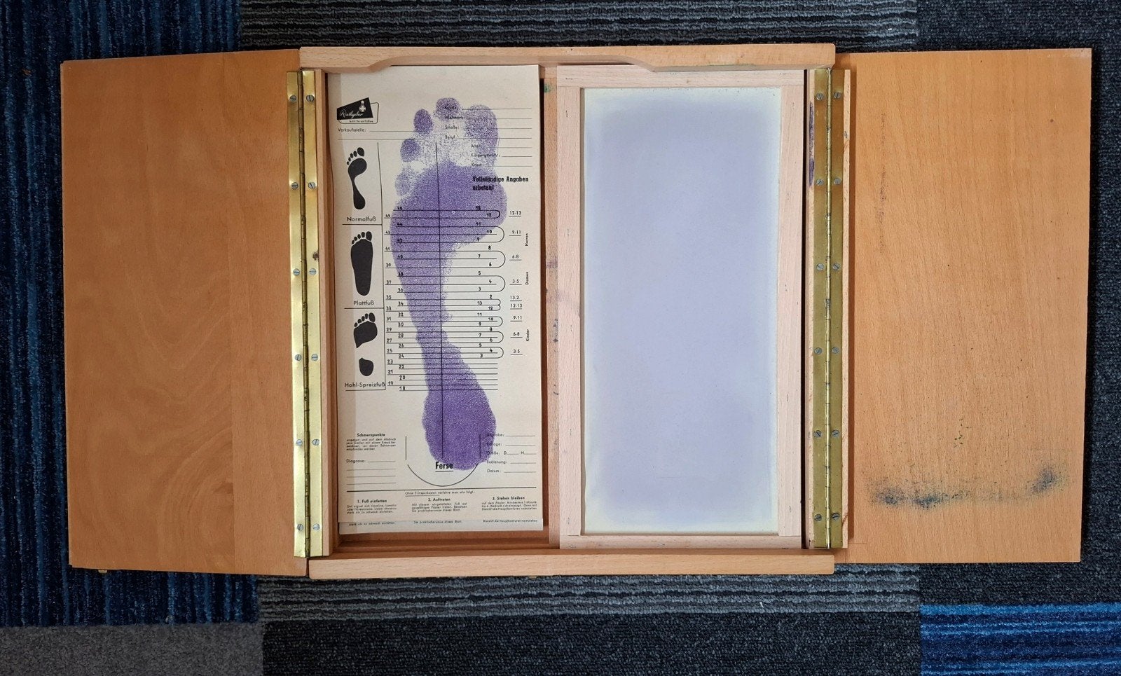 Voetdrukapparaat + papier, Ophalen, Gebruikt