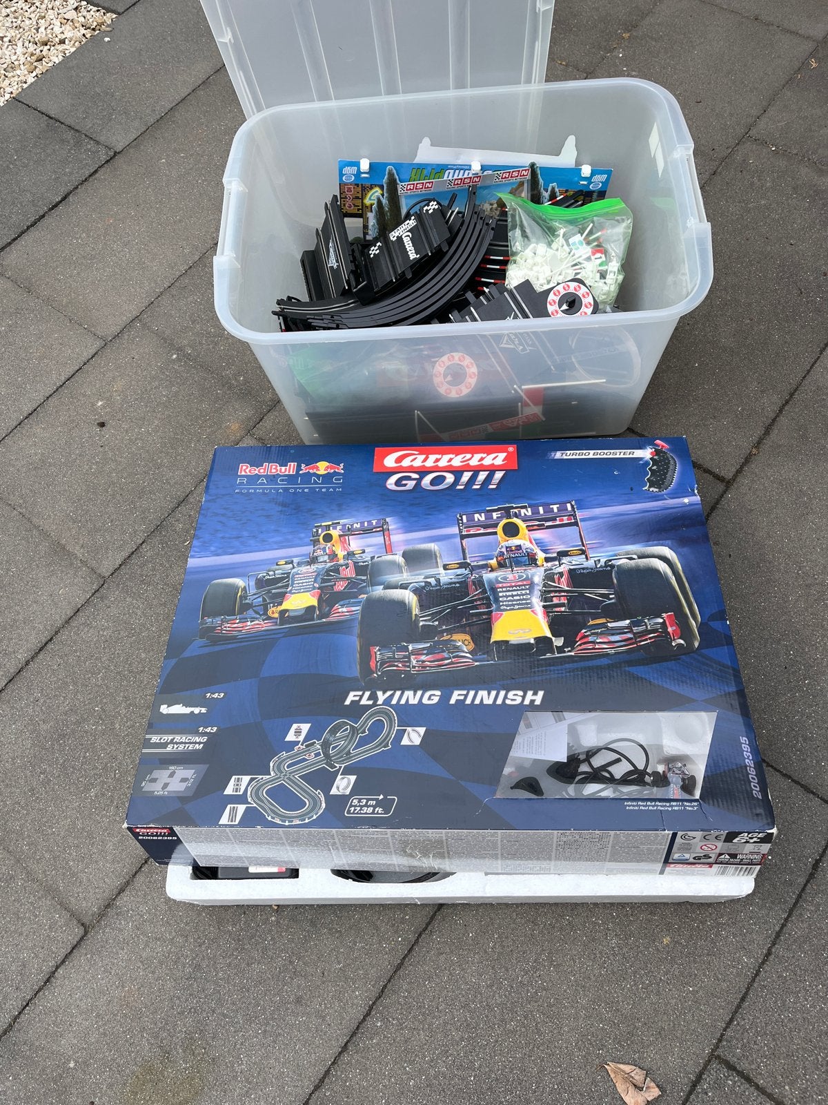 Carrera GO!!! Flying Finish Racebaan met extra onderdelen, Racebaan, Carrera, Ophalen of Verzenden, Zo goed als nieuw
