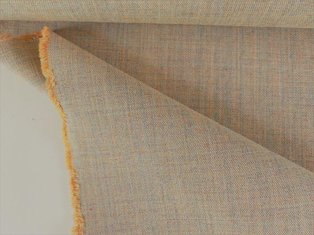 Kvadrat Canvas 2 224; lichtgrijs+oranje; restant meubelstof, Wol, 120 cm of meer, Nieuw, Oranje