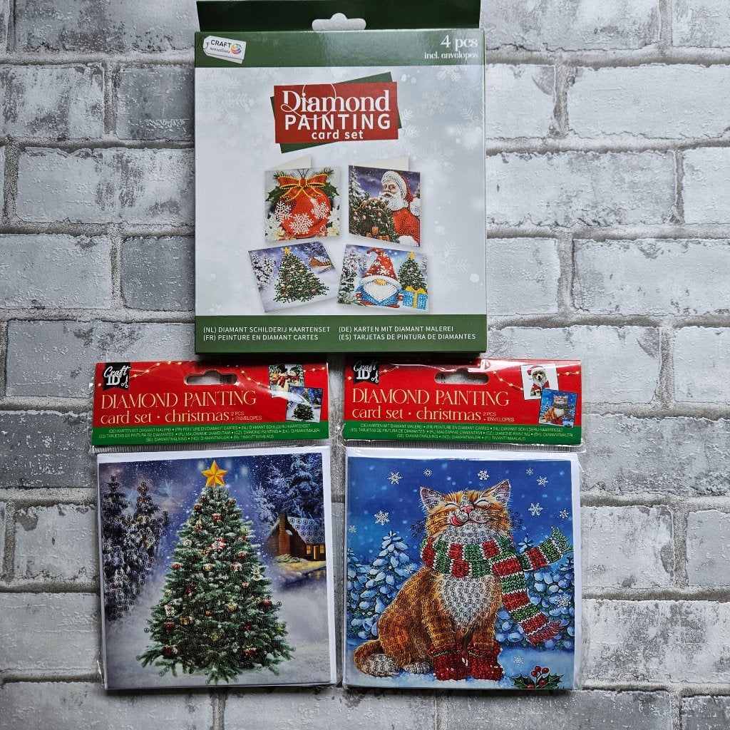 Diamond painting kerst kaarten bundel, 8 kaarten, diy