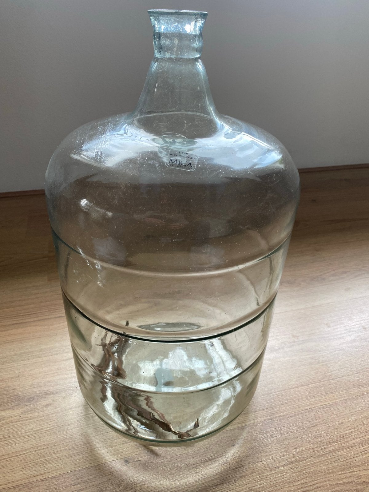 Grote glazen vaas - 50 cm hoog, 25 cm diameter, Huis en Inrichting, Ophalen, Gebruikt, Gerecycled glas, Glas
