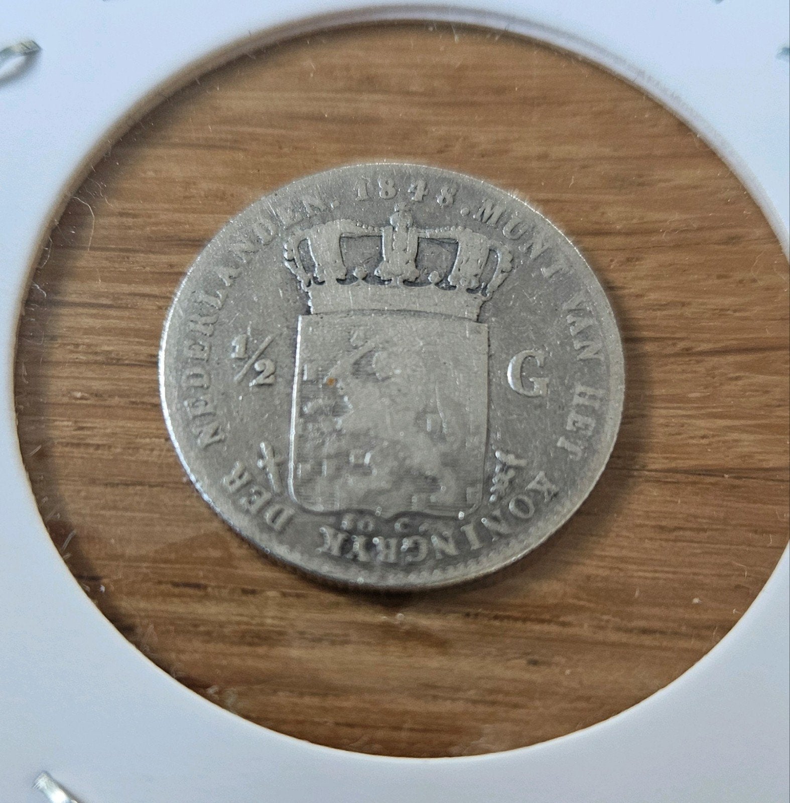Zilveren ½ Gulden Koning Willem II 1848 (!), Postzegels en Munten, Munten | Nederland, Koning Willem III, Zilver, Ophalen of Verzenden