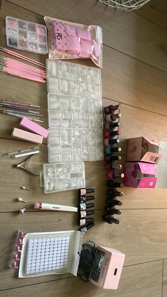 Grote pink gellac set!!!, Ophalen, Zo goed als nieuw, Overige kleuren, Handen en Nagels