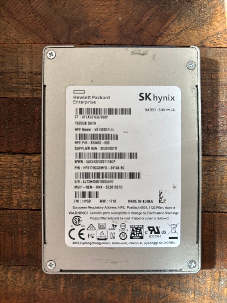 Hp Enterprise VK1920GFLKL 2Tb 2,5inch ssd, Computers en Software, Harde schijven, Gebruikt, Ophalen of Verzenden, HP Enterprise