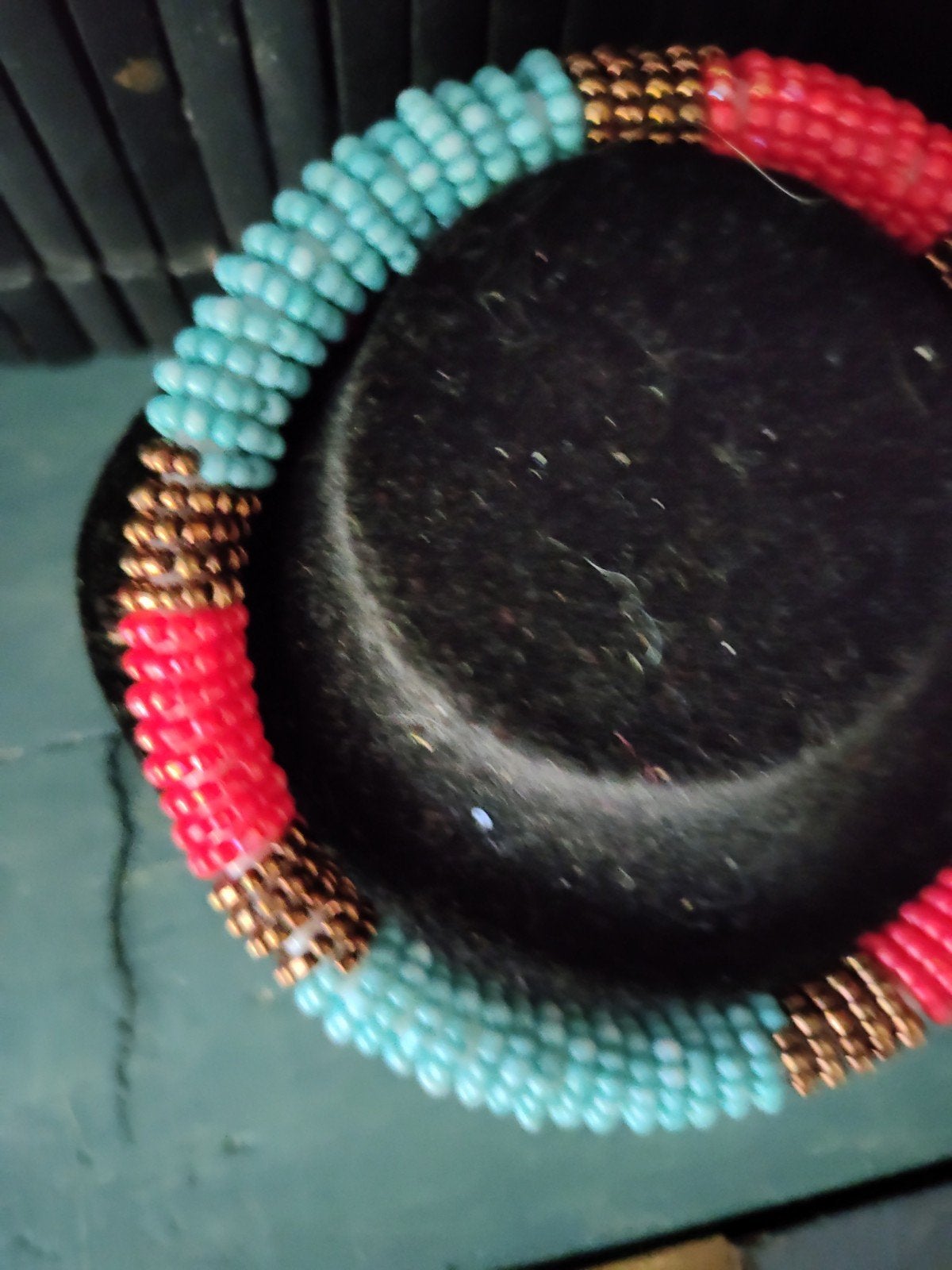 Turkoois en bloedkoraal rood armband, Ophalen of Verzenden, Rood