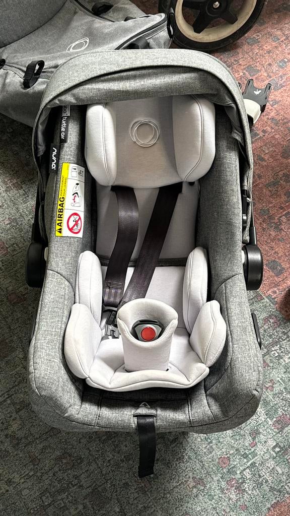 Bugaboo Turtle Air by Nuna autostoeltje + base + adapters, Kinderen en Baby's, Autostoeltjes, Gebruikt, Isofix, 0 t/m 13 kg, Ophalen