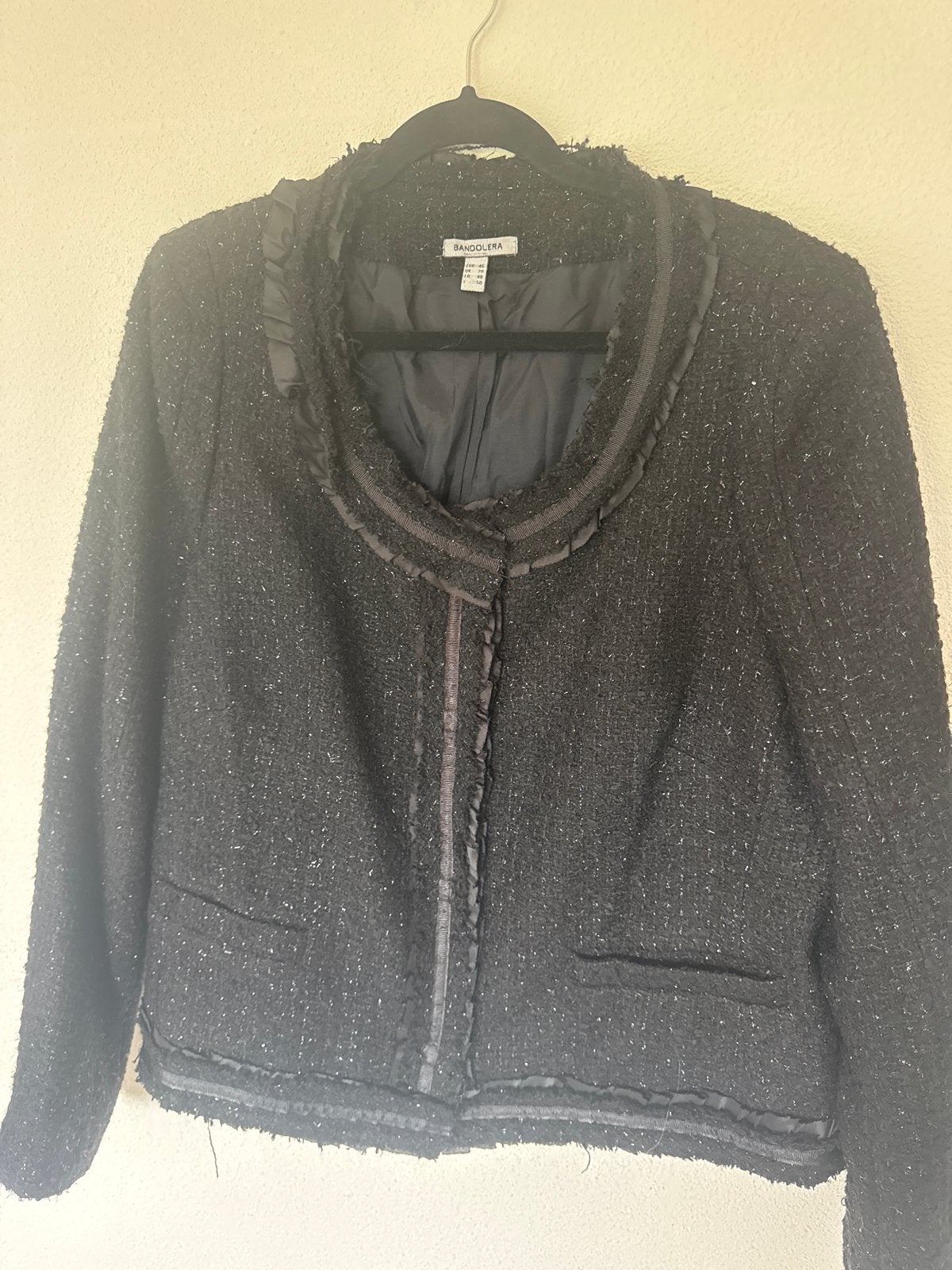 Bandolera zwart jasje maat 46, Ophalen of Verzenden, Zo goed als nieuw, Maat 46/48 (XL) of groter, Zwart