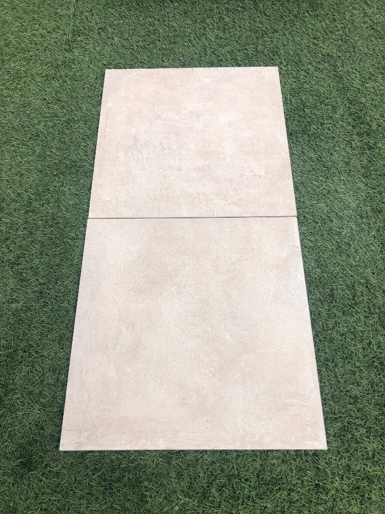 Keramische terrastegels 60x60x2 cm industrial beige actie
