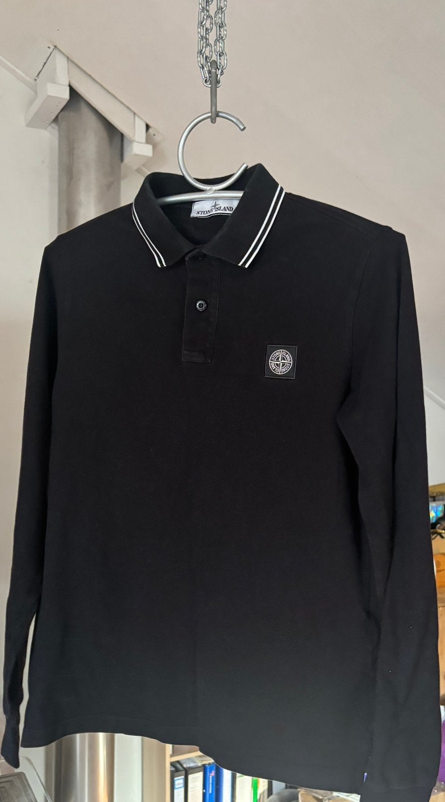 Stone island polo, Kleding | Heren, Polo's, Ophalen, Zo goed als nieuw, Maat 48/50 (M), Zwart
