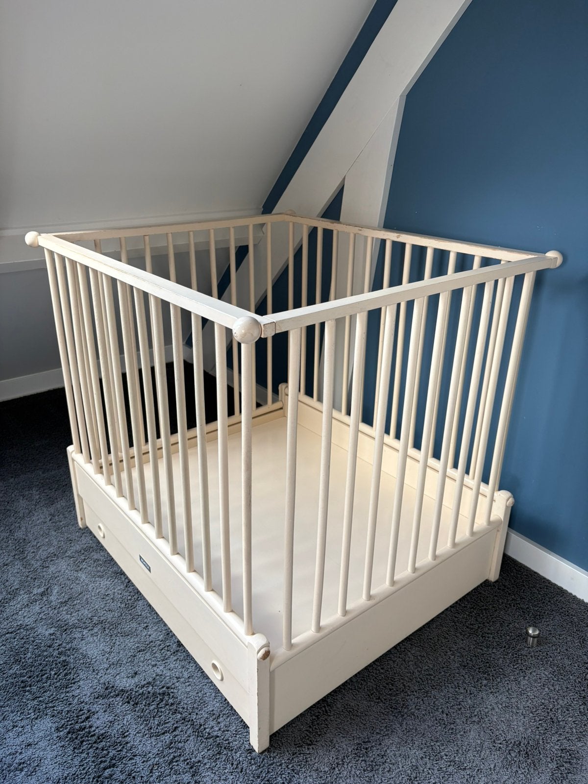 Vintage Bopita babybox botergeel, Ophalen, Gebruikt, In hoogte verstelbaar