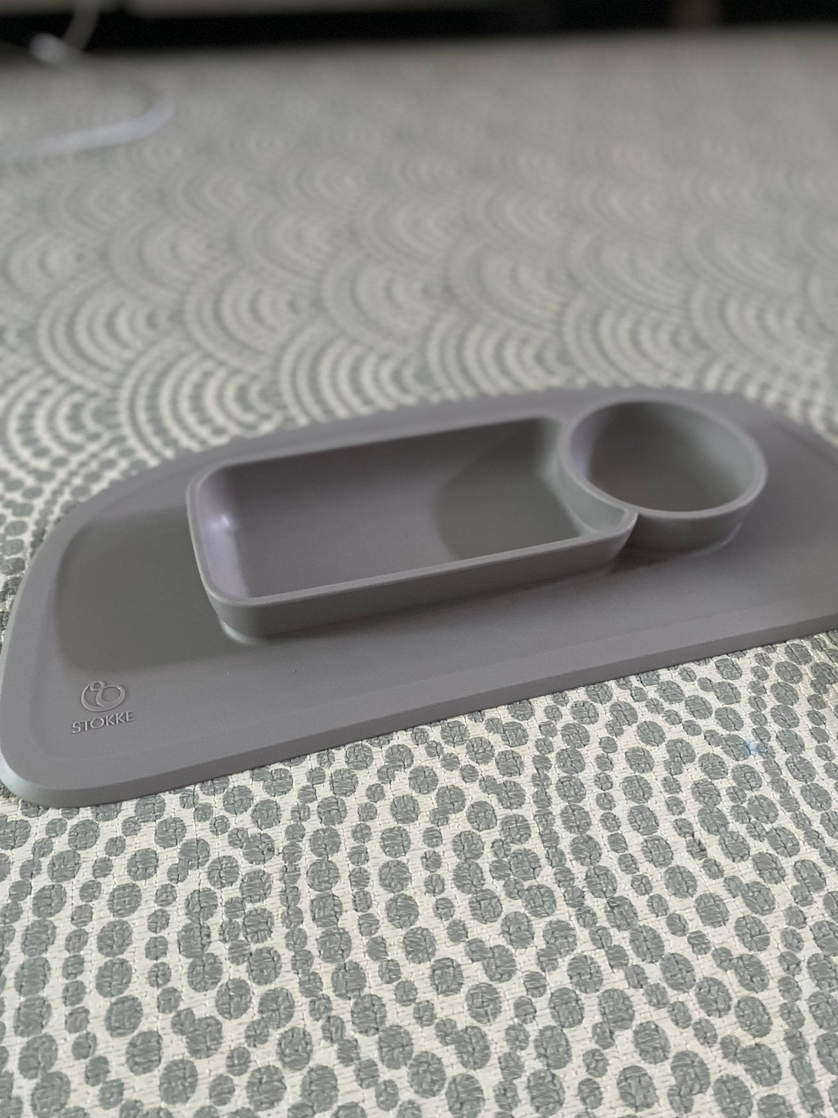 Stokke grey silicone plate - Trip Trap compatible, Ophalen of Verzenden, Gebruikt