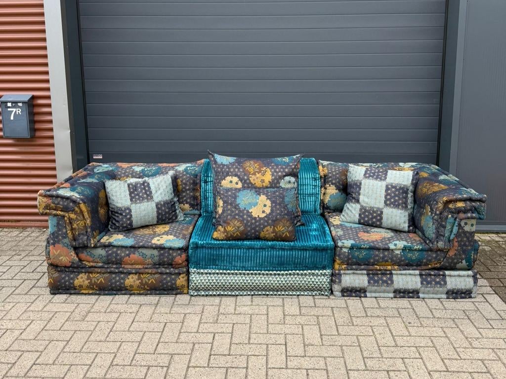Roche Bobois - Mah Jong (Kenzo Takada) bank By Hans Hopfer, Ophalen of Verzenden, Rechthoekig, Stof, 125 cm of meer