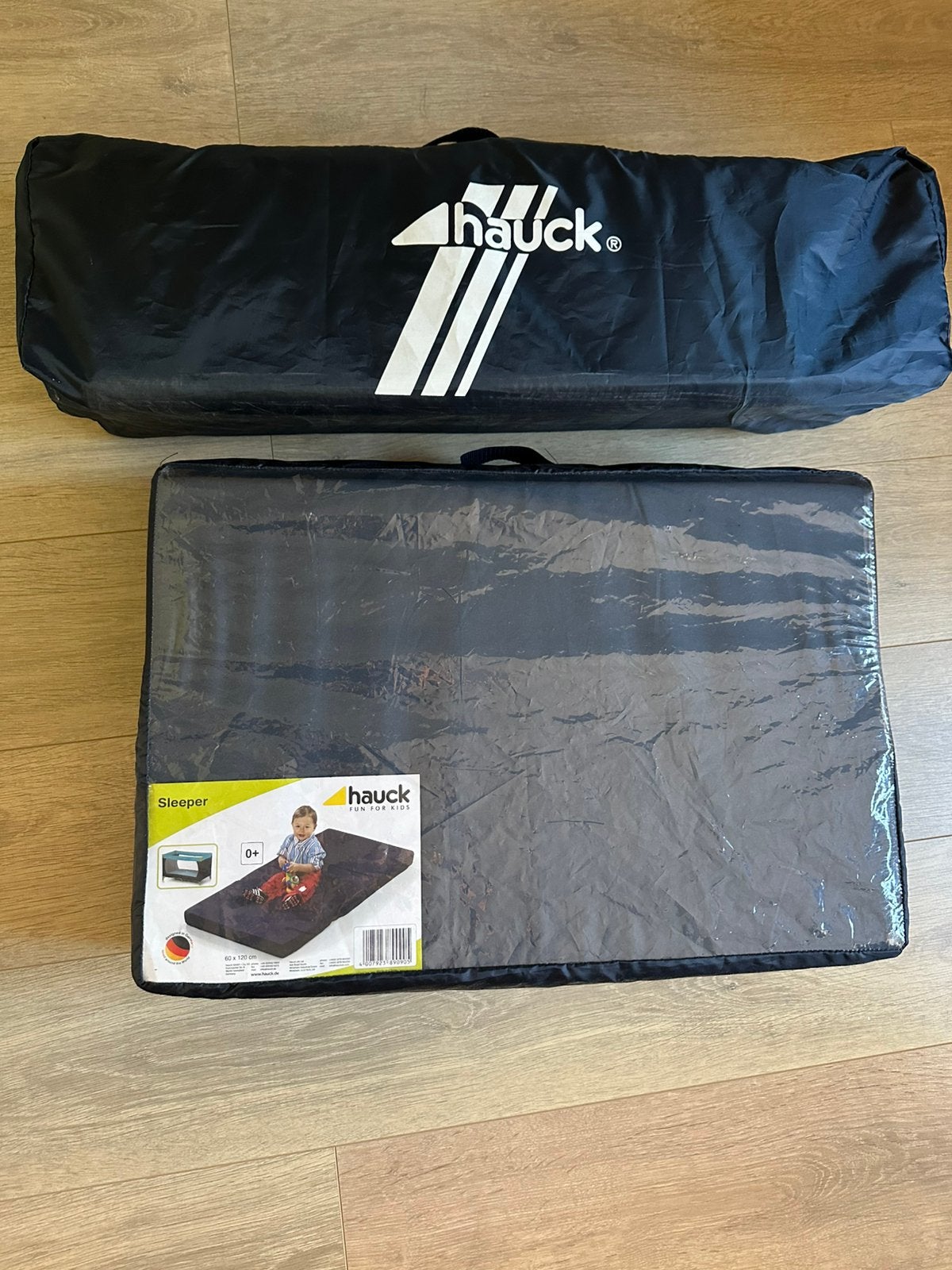 Hauck Campingbedje 60 cm x 120 cm, Ophalen, Zo goed als nieuw, Minder dan 140 cm, Matras