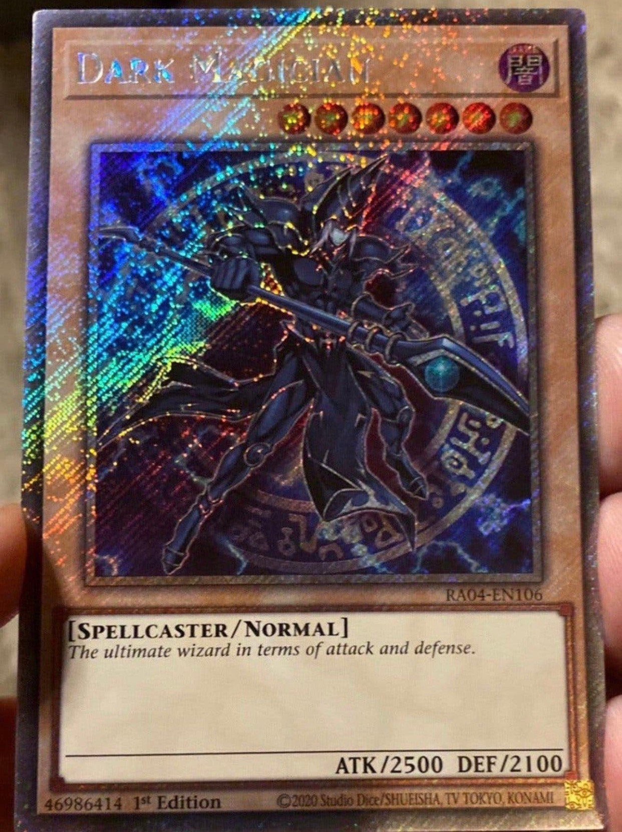 Yu-Gi-Oh! Dark Magician RA04 1st Edition Mint !, Ophalen of Verzenden, Zo goed als nieuw, Losse kaart, Foil