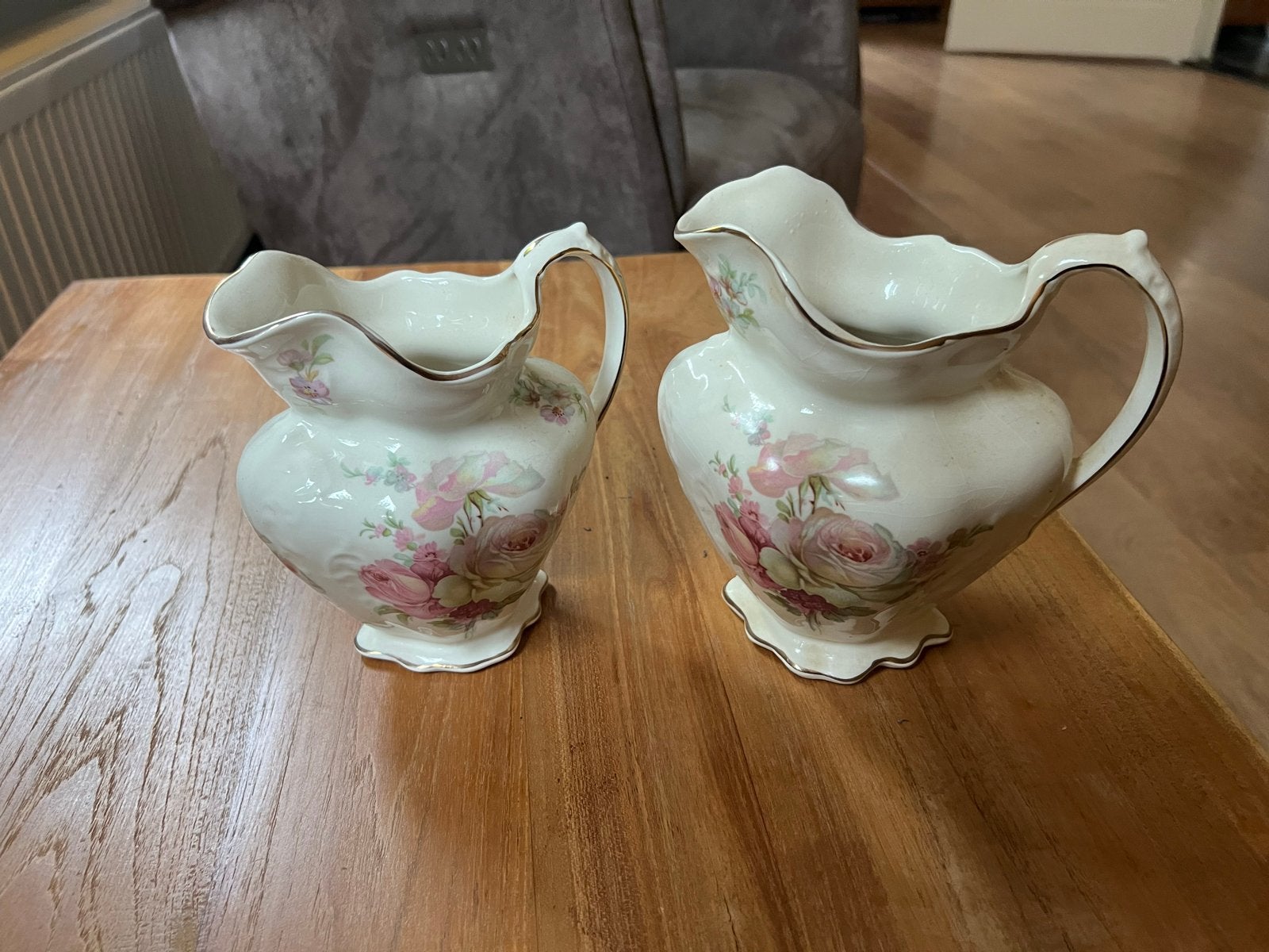 Set van 2 vintage rozenkannen - decoratief, Antiek en Kunst, Ophalen of Verzenden