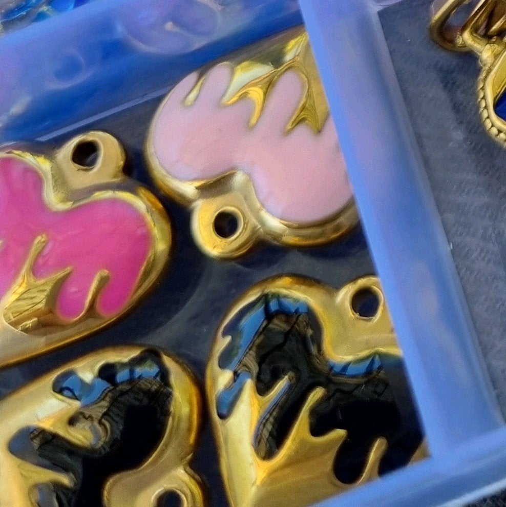 Bedels hart hanger hartje drip rvs stainless steel charms, Overige merken, Overige materialen, Verzenden, Nieuw