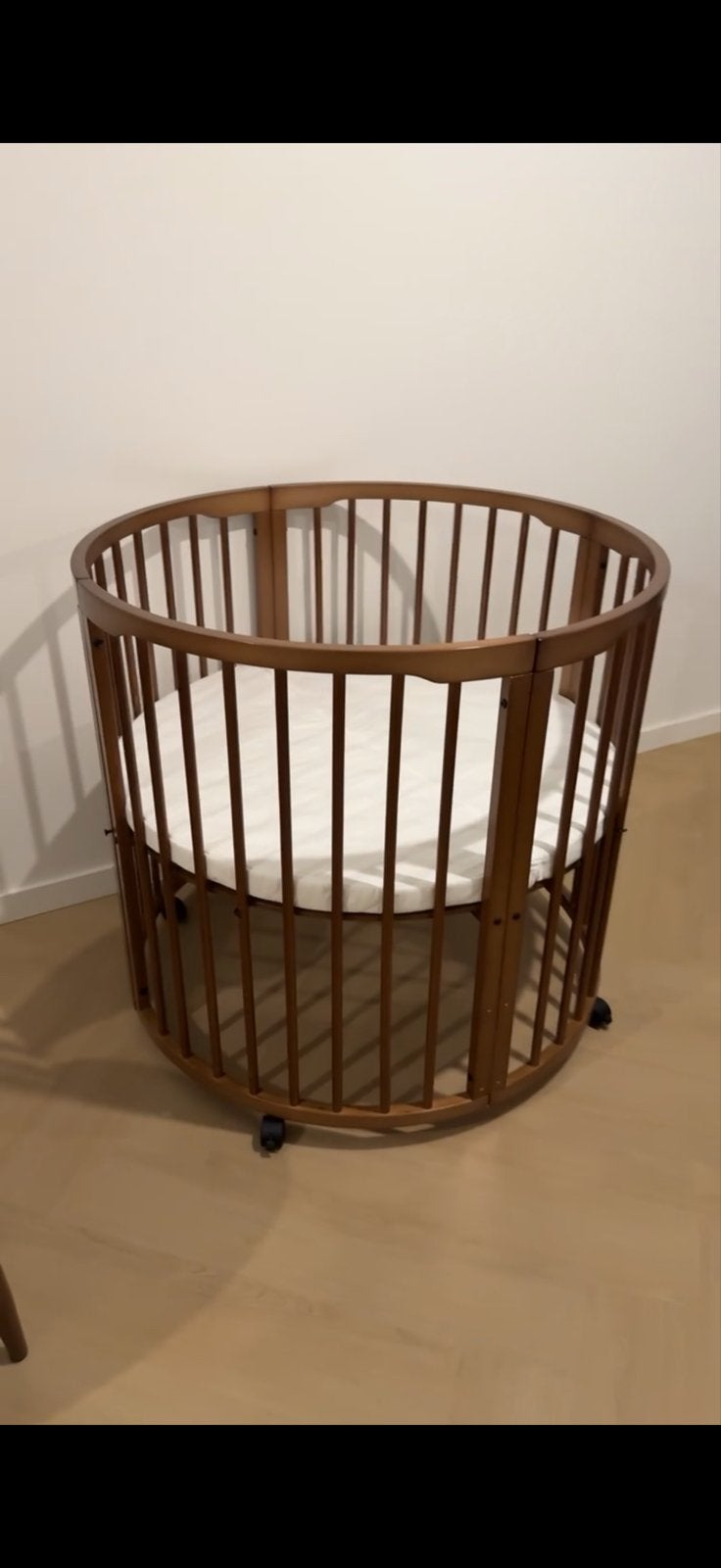 Born Lucky Box rond walnoot met matras, Ophalen, Gebruikt, Overige typen