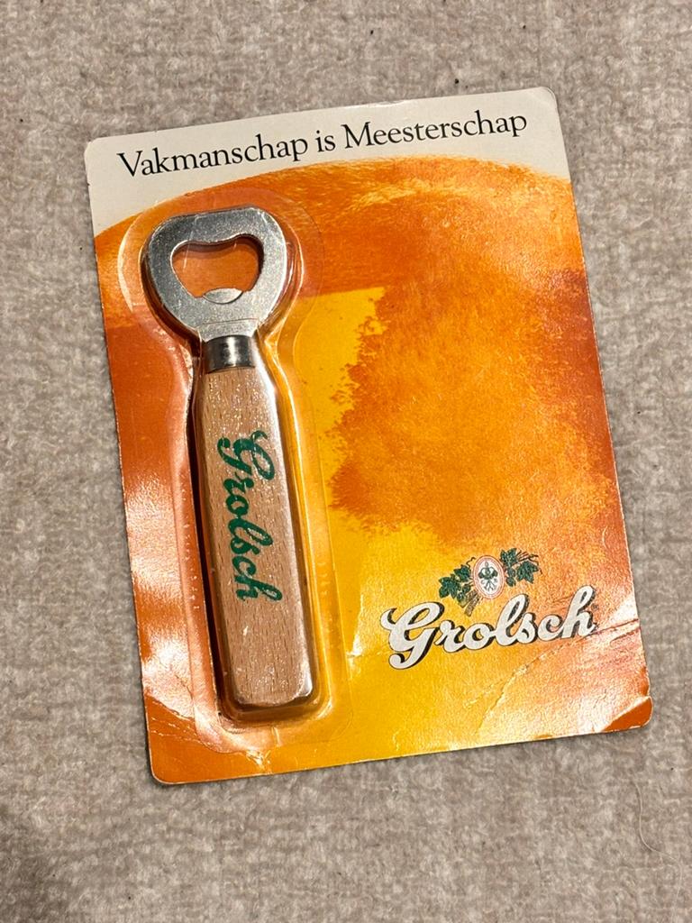Vintage Grolsch Flesopener - Vakmanschap is Meesterschap, Verzamelen, Ophalen of Verzenden, Nieuw, Flesopener, Grolsch