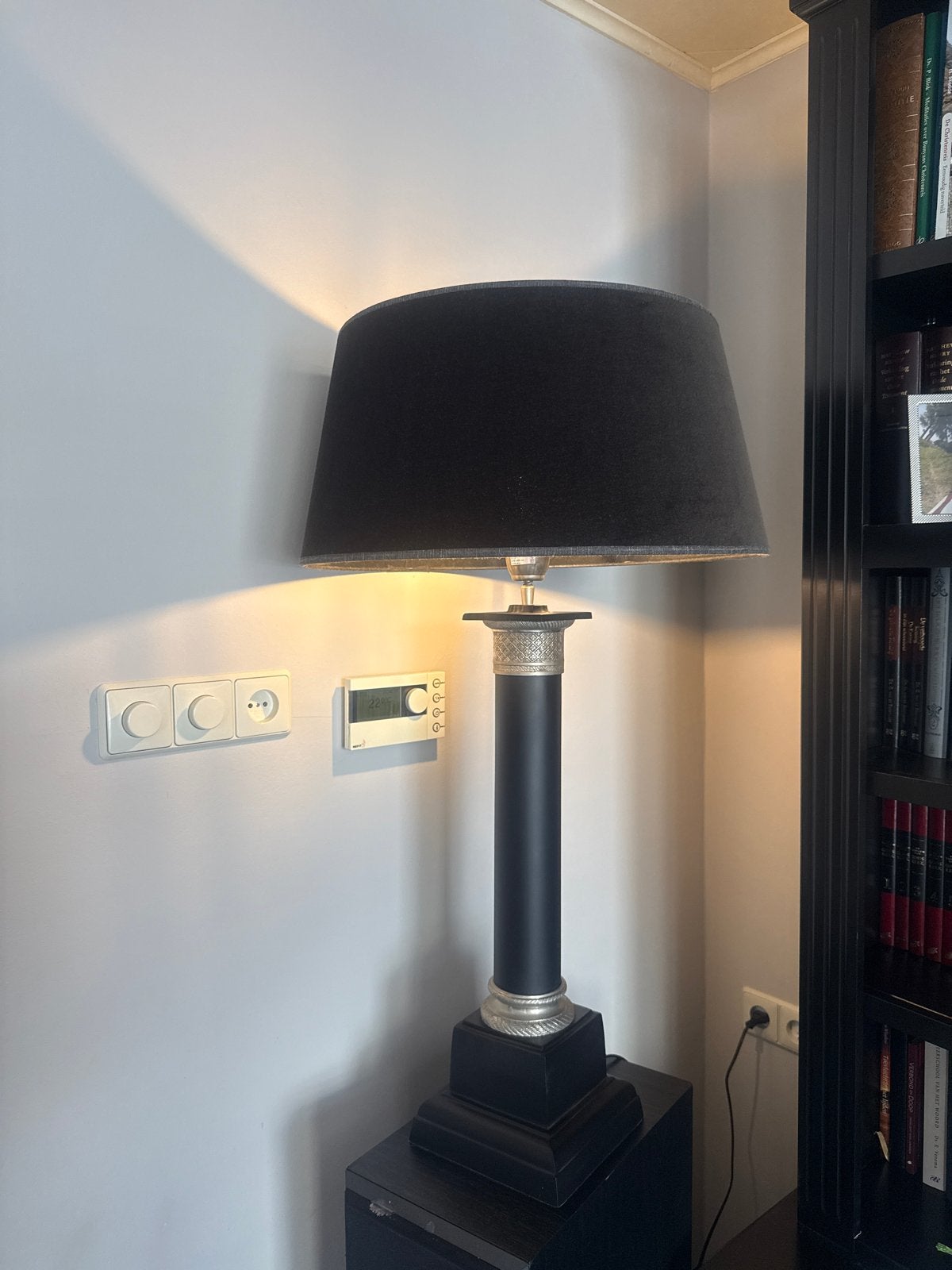 Rofra Home Tafellamp Zwart met Kap - 89cm Hoog, Ophalen, Gebruikt, Stof, 75 cm of meer