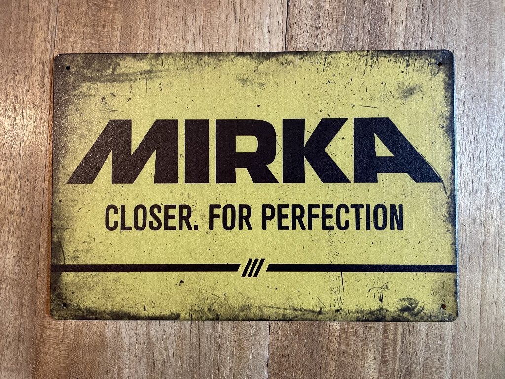 MIRKA, Closer For Perfection metalen reclamebord (Old Look), Www.pand50.nl, Reclamebord, Nieuw, Ophalen of Verzenden
