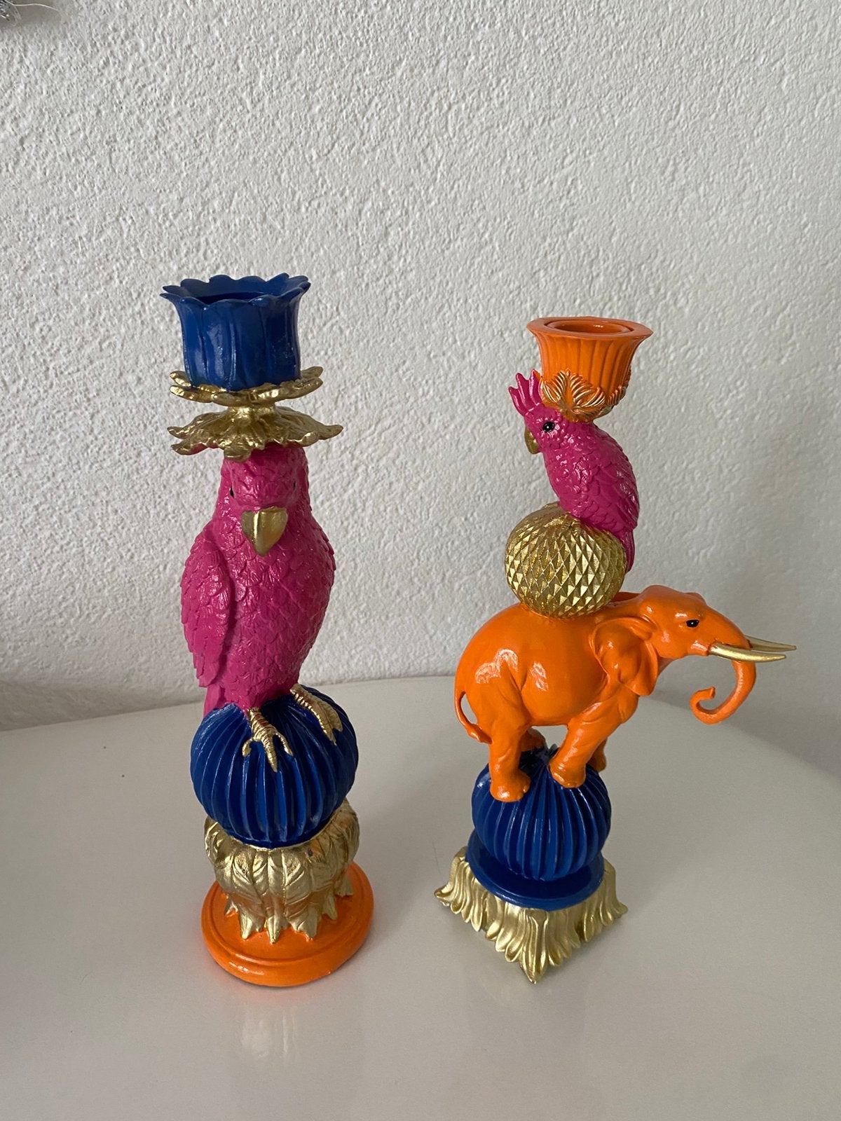 Kandelaar papegaai,kleurrijk,polyresin,Nieuw, Ophalen, Nieuw