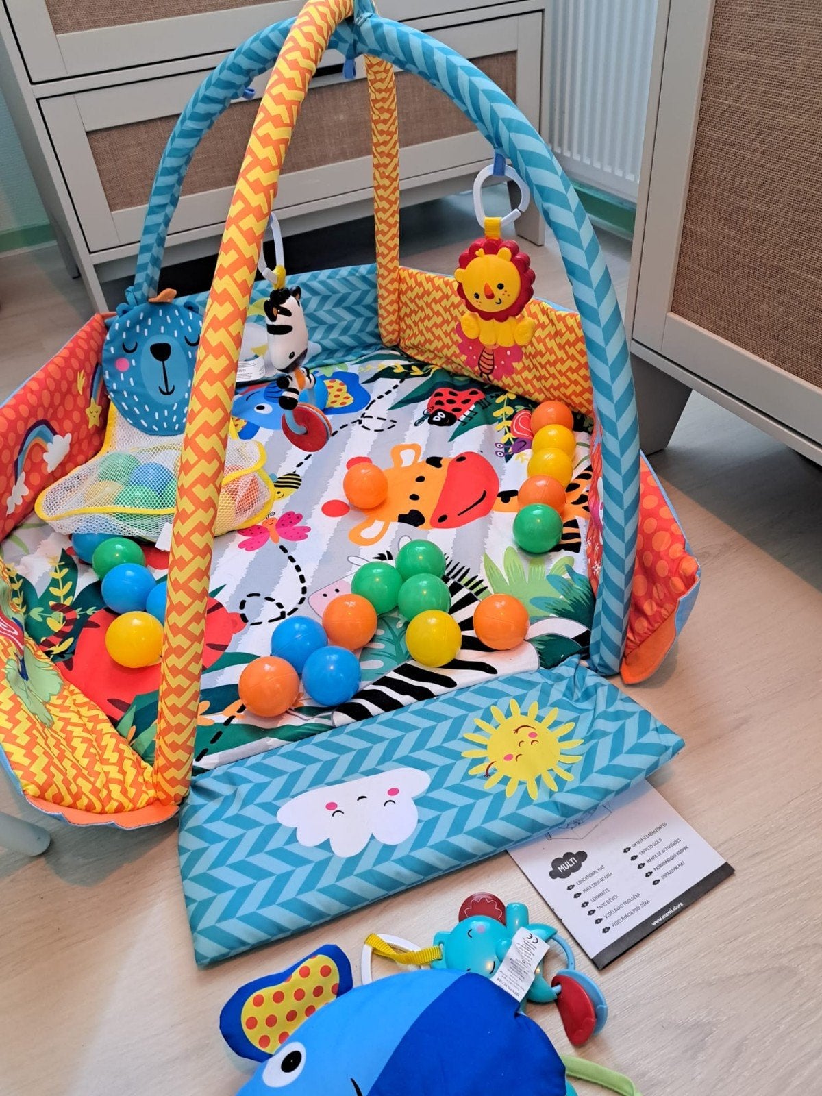 Vrolijk Speelkleed met Ballenbak en Speelbogen, Ophalen, Zo goed als nieuw, Speelkleed