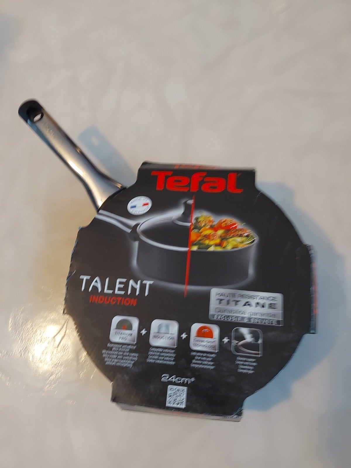 Tefal Talent Hapjespan 24 cm, Huis en Inrichting, Keuken | Potten en Pannen, Ophalen of Verzenden, Zo goed als nieuw, Rvs, Koekenpan of Braadpan