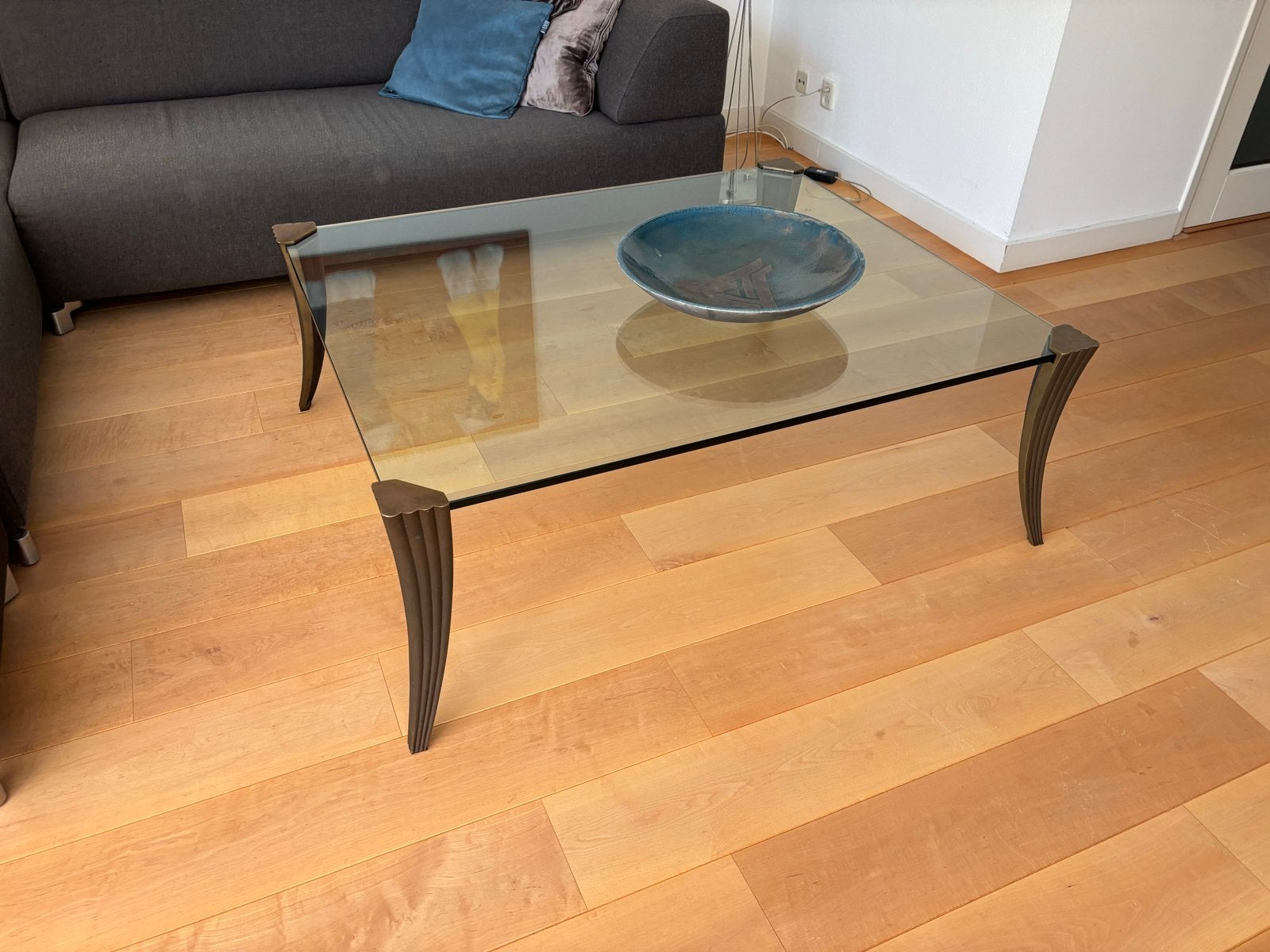 Salontafel Peter Ghyczy - Glas en Metaal, Ophalen, Gebruikt, 100 tot 150 cm, Glas