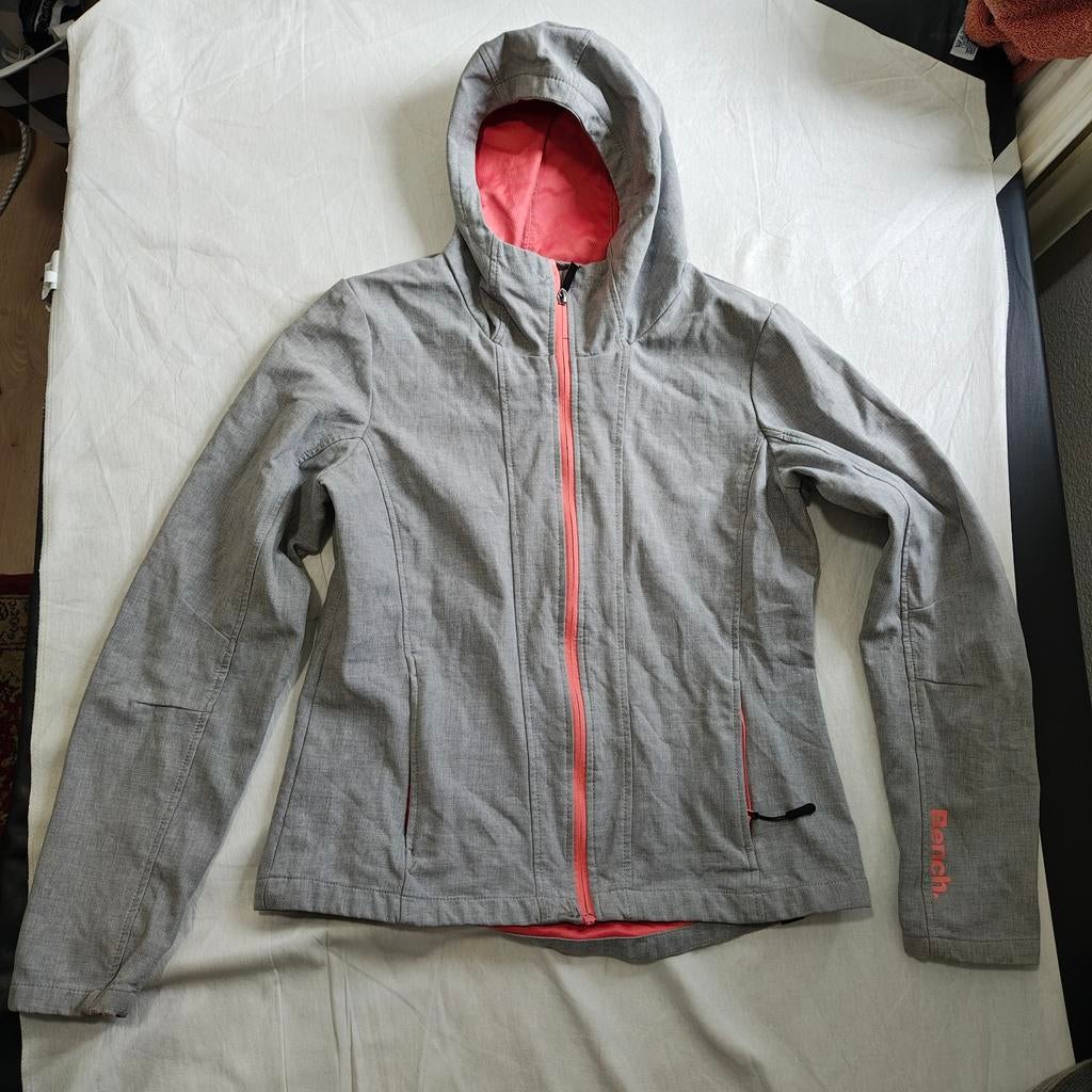 Bench Softshell Jas Dames - Grijs met Koraalrood maat xl, Kleding | Dames, Maat 46/48 (XL) of groter, Bench, Ophalen of Verzenden