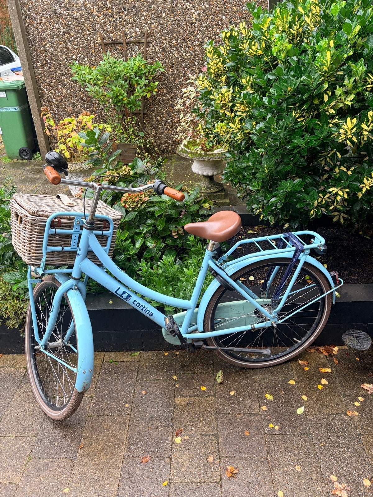 Cortina fiets met mand - Lichtblauw, Velgrem, Versnellingen, Ophalen, Overige merken