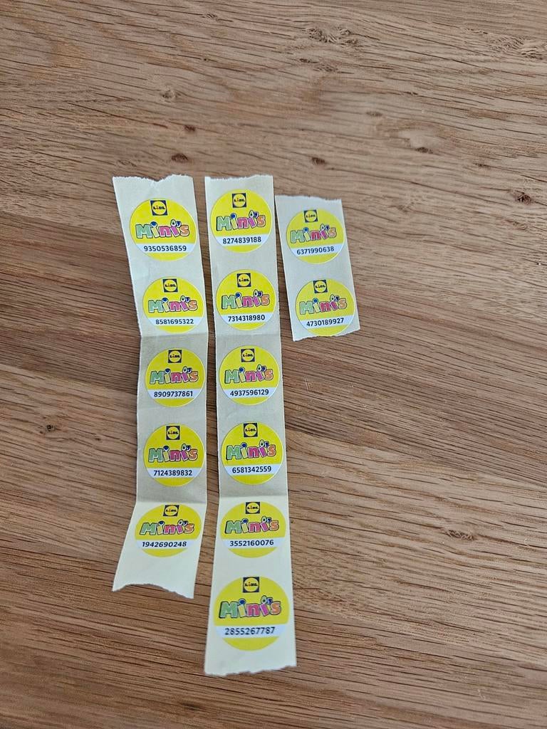 Lidl mini's 13 zegels, Ophalen of Verzenden, Winkel, Super of Benzinepomp, Zegels, Bonnen of Punten