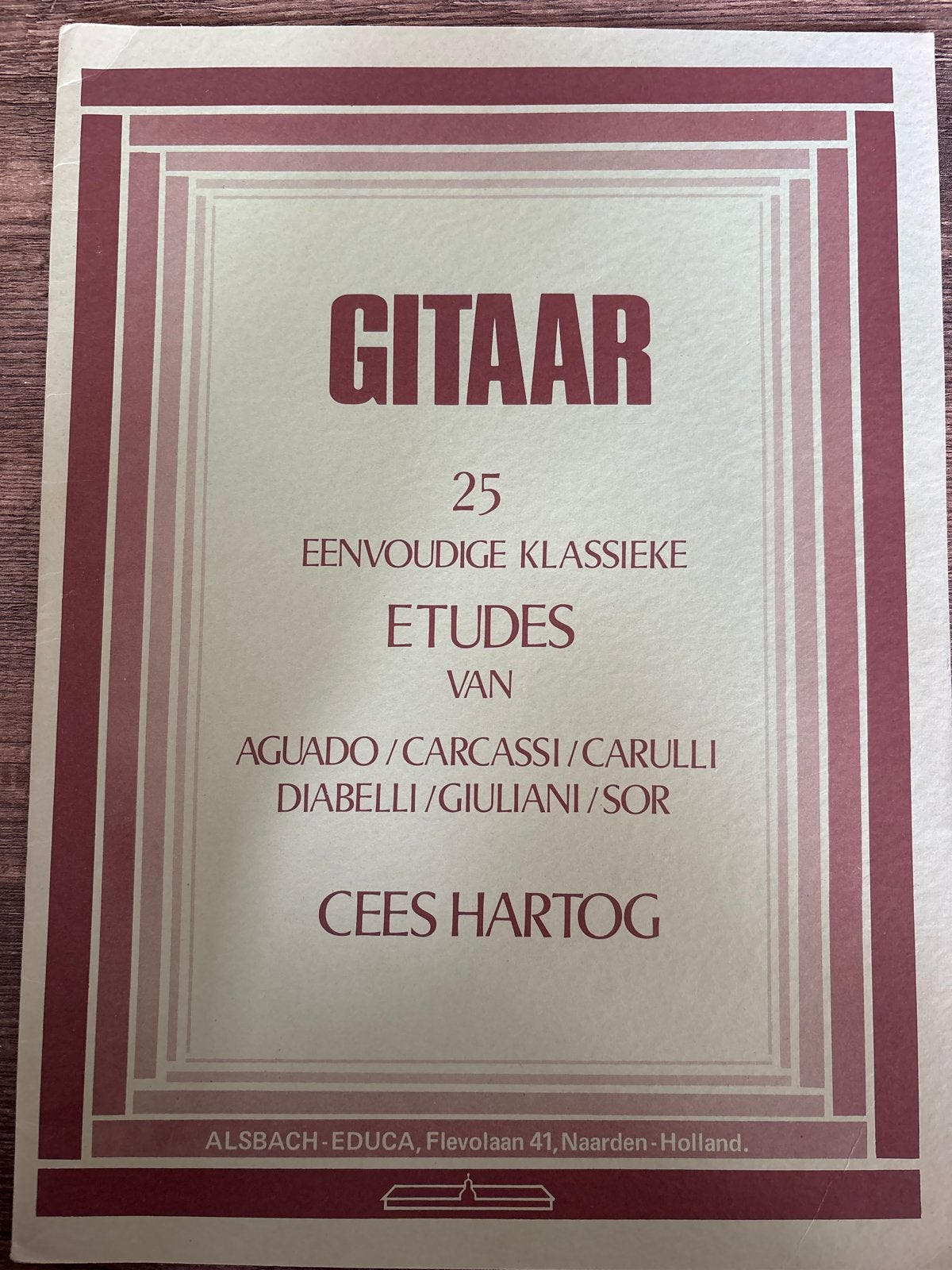 Gitaar: 25 Eenvoudige Klassieke Etudes - Cees Hartog, Klassiek, Les of Cursus, Ophalen of Verzenden, Gitaar