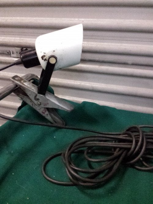 industrieele lamp op lasklem, Ophalen of Verzenden, 'T Olde Gre-j, Info@toldegrej.nl, Endepoelstraat 20f Didam