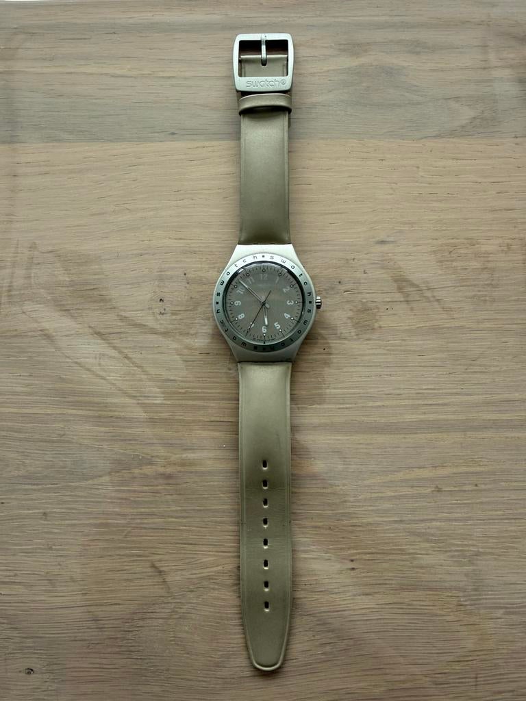 Swatch horloge Irony Big Sabbia 1997, Sieraden, Tassen en Uiterlijk, Horloges | Heren, Kunststof, Leer, Polshorloge, Swatch