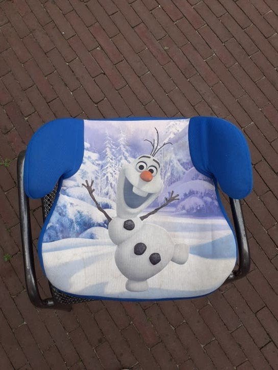Autostoel verhoger met Olaf (Frozen) thema, Overige merken, 15 t/m 36 kg, Ophalen of Verzenden, Gebruikt