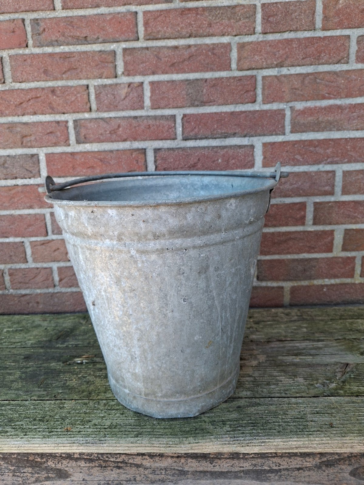zinken emmer, Ophalen of Verzenden, Rond, Metaal, Minder dan 30 cm