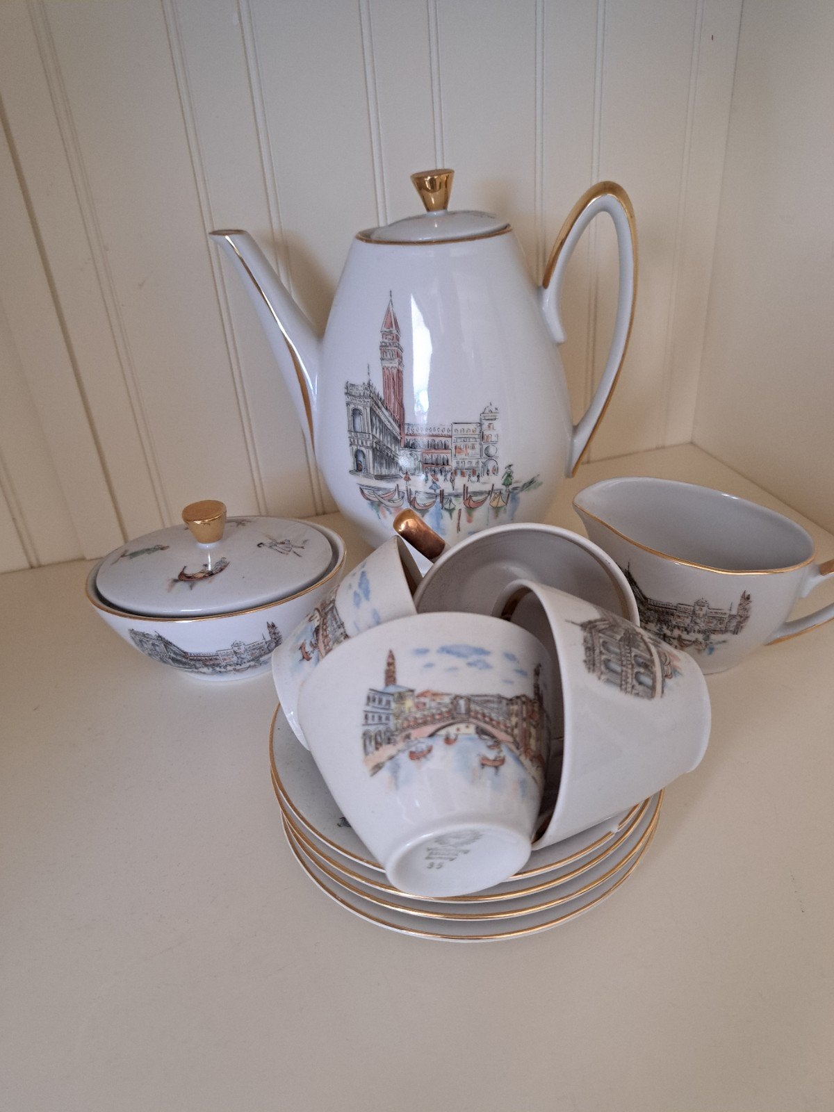 Vintage Winterling Bavaria Koffieservies - Venetië Decor, Antiek en Kunst, Ophalen of Verzenden
