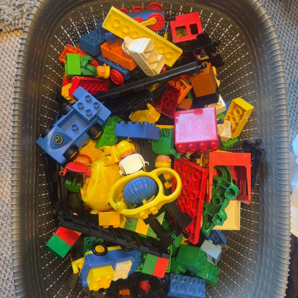 Wasmand vol vintage lego duplo, Ophalen of Verzenden, Gebruikt