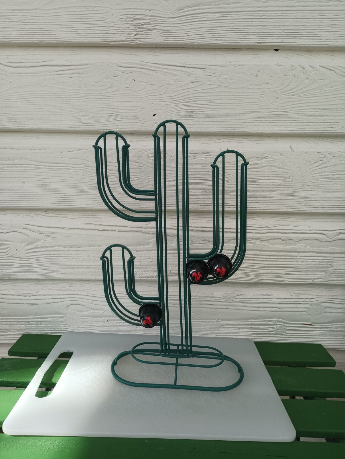 Cactus Nespresso cup houder - Groen metaal, Ophalen of Verzenden, Metaal, Groen, Overige typen