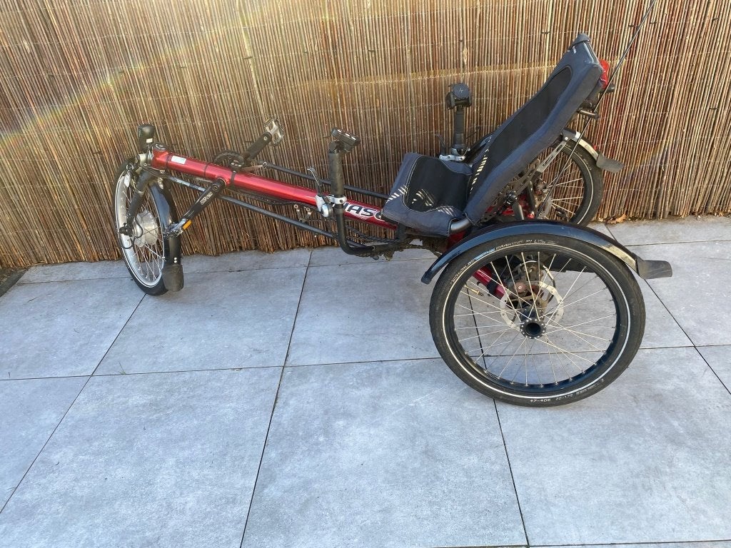 Hase Kettwiesel Electrische Driewielfiets Ligfiets te koop, Ophalen, Gebruikt, Overige merken
