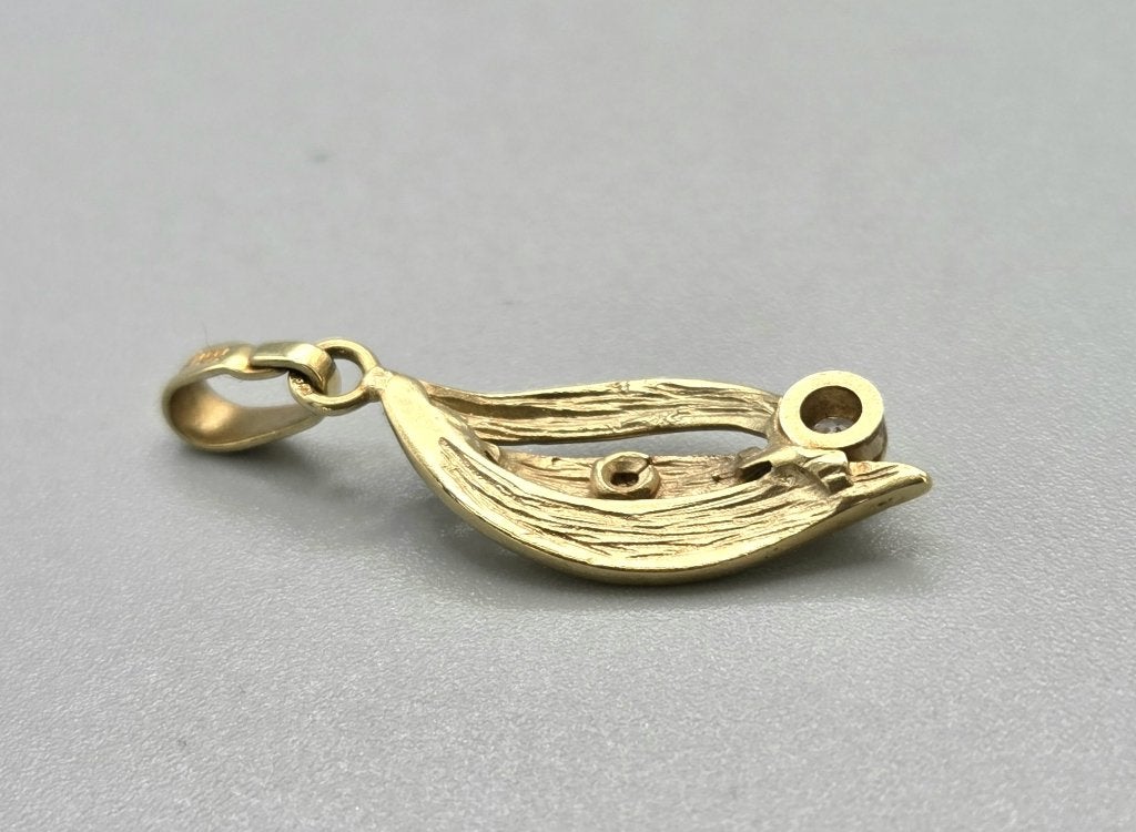 Vintage gouden hanger met zirkonia. 2026/585, Overige voorstellingen, ., Ophalen of Verzenden, Zo goed als nieuw