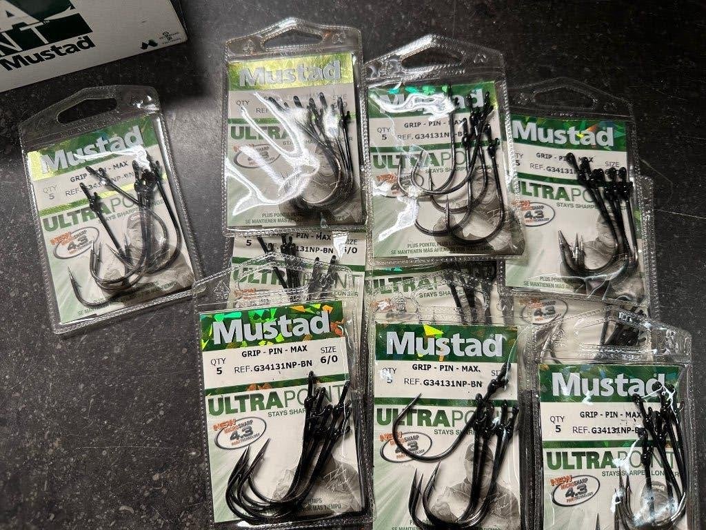 10x5 Mustad haken grip-pin-max maat 6/0, Haak, Nieuw, Mustad, Ophalen of Verzenden