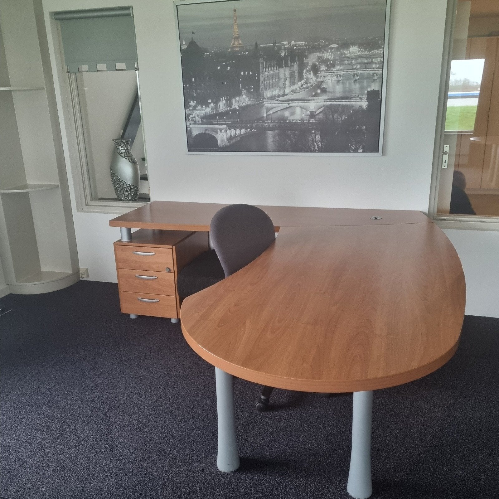 Hoekbureau,bureau,kantoor inrichting, kantoor meubels., Ophalen, Gebruikt, Hout, Hoekbureau