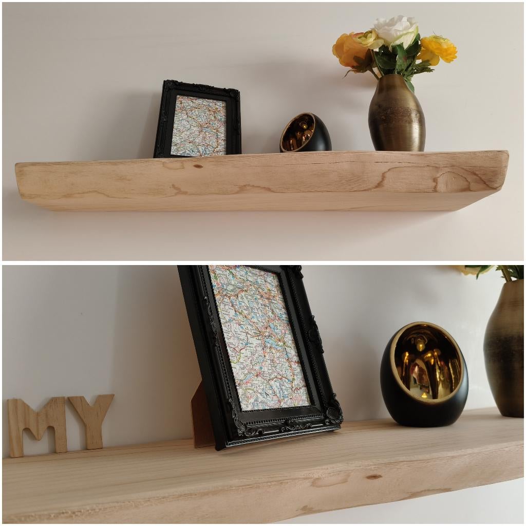 Massief houten wandplank zwevend incl. mont.pennen78cm #228B, Houtatelier M.Y., Info@myhoutatelier.nl, Nieuw, Ophalen of Verzenden