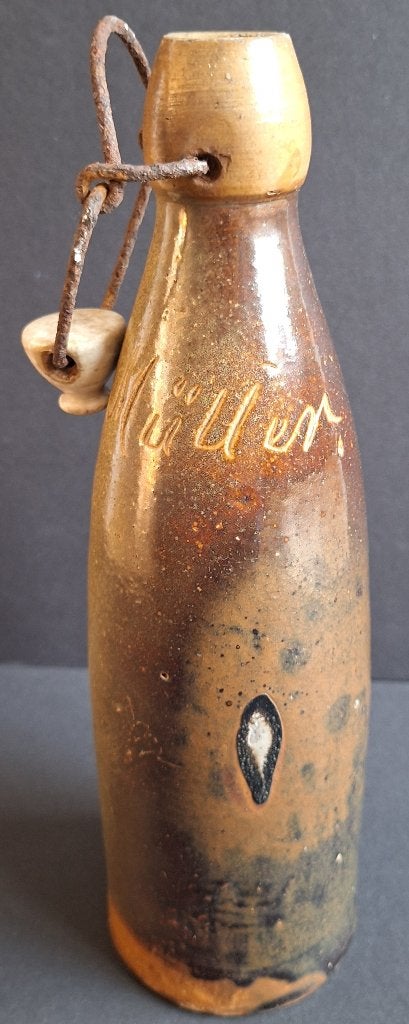 Oude steengoed beugelfles - Bierfles? - Adv S 468, Antiek en Kunst, Ophalen of Verzenden