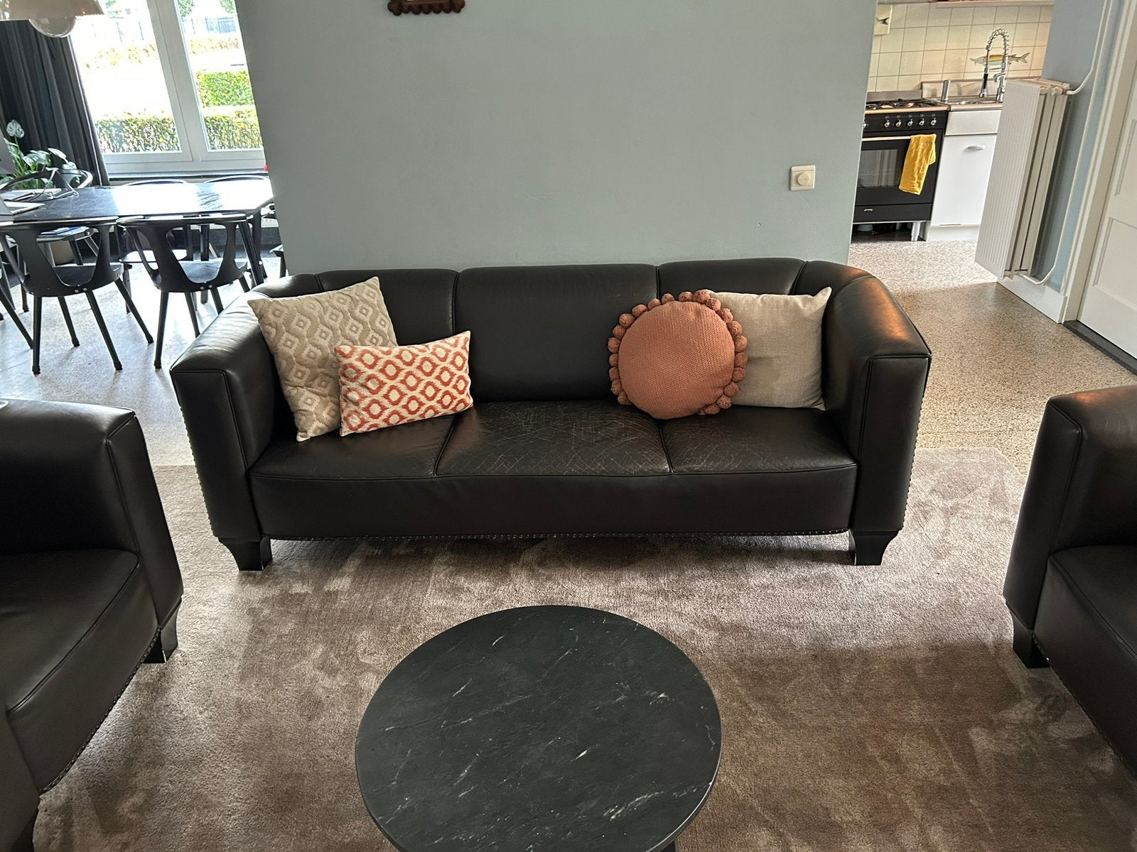 Hoffman bank en twee fauteuils, Wittmann geproduceerd, Ophalen, Gebruikt, Hout, Art deco